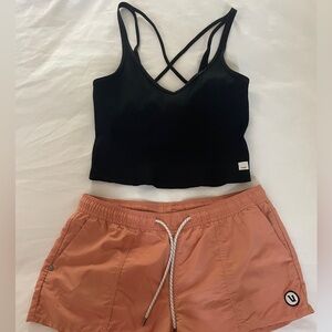 Vuori Ribbed Crop Tank Black Size M